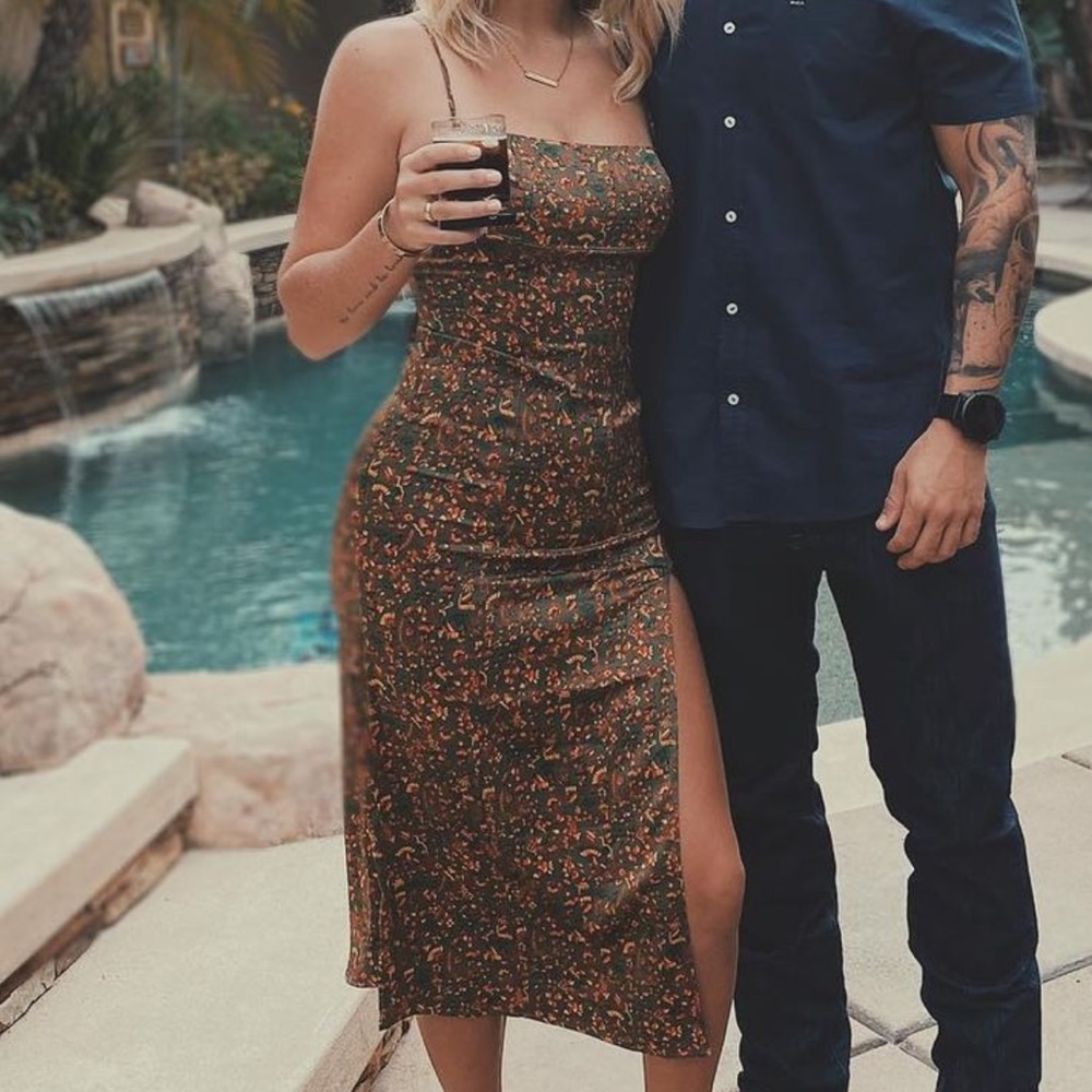 Urban Outfitters MIDI Tie Back Dress with Slit